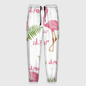 Мужские брюки 3D с принтом Lil Peep pink flamingo в Санкт-Петербурге, 100% полиэстер | манжеты по низу, эластичный пояс регулируется шнурком, по бокам два кармана без застежек, внутренняя часть кармана из мелкой сетки | benz truck | girls. pink | gustav hr | hip hop | lil | lil peep | peep | rap | лил | лилпип | листья | пальма | пальмы | пип | розовый | рэп | фламинго | хип хоп | эмо | эмо реп