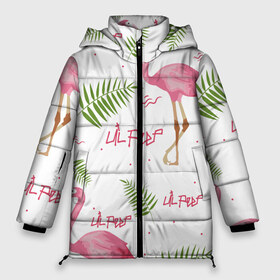 Женская зимняя куртка 3D с принтом Lil Peep pink flamingo в Санкт-Петербурге, верх — 100% полиэстер; подкладка — 100% полиэстер; утеплитель — 100% полиэстер | длина ниже бедра, силуэт Оверсайз. Есть воротник-стойка, отстегивающийся капюшон и ветрозащитная планка. 

Боковые карманы с листочкой на кнопках и внутренний карман на молнии | benz truck | girls. pink | gustav hr | hip hop | lil | lil peep | peep | rap | лил | лилпип | листья | пальма | пальмы | пип | розовый | рэп | фламинго | хип хоп | эмо | эмо реп