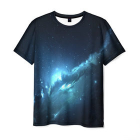 Мужская футболка 3D с принтом ATLANTIS NEBULA в Санкт-Петербурге, 100% полиэфир | прямой крой, круглый вырез горловины, длина до линии бедер | Тематика изображения на принте: galaxy | nebula | space | star | абстракция | вселенная | галактика | звезда | звезды | космический | планеты