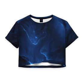 Женская футболка 3D укороченная с принтом Звёздное небо в Санкт-Петербурге, 100% полиэстер | круглая горловина, длина футболки до линии талии, рукава с отворотами | Тематика изображения на принте: galaxy | nebula | space | star | абстракция | вселенная | галактика | звезда | звезды | космический | планеты