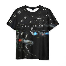 Мужская футболка 3D с принтом destiny 2 в Санкт-Петербурге, 100% полиэфир | прямой крой, круглый вырез горловины, длина до линии бедер | action | destiny | destiny 2 | fantasy | game | hunter | online | titan | traveller | warlock | игры | космос | шутер