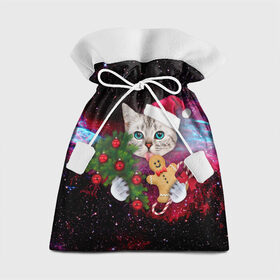 Подарочный 3D мешок с принтом astro cat в Санкт-Петербурге, 100% полиэстер | Размер: 29*39 см | art | cat | new year | pizza | space | абстракция | еда | ёлка | звезды | киса | космос | кот | кот в космосе | кот с едой | котенок | котик | кошка | новый год | пицца | праздник | рождество | шапка