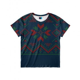 Детская футболка 3D с принтом Ugly Sweater в Санкт-Петербурге, 100% гипоаллергенный полиэфир | прямой крой, круглый вырез горловины, длина до линии бедер, чуть спущенное плечо, ткань немного тянется | Тематика изображения на принте: 