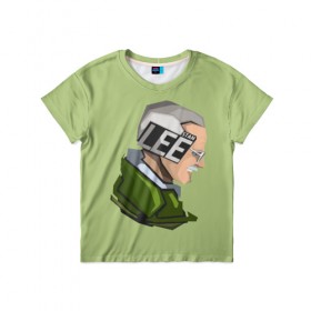 Детская футболка 3D с принтом Stan Lee в Санкт-Петербурге, 100% гипоаллергенный полиэфир | прямой крой, круглый вырез горловины, длина до линии бедер, чуть спущенное плечо, ткань немного тянется | marvel | знаменитость | личность | паук | портрет | рисунок | стэн ли | текстура | человек