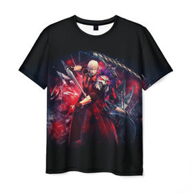 Мужская футболка 3D с принтом Devil May Cry в Санкт-Петербурге, 100% полиэфир | прямой крой, круглый вырез горловины, длина до линии бедер | devilmaycry | dmc
