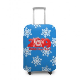 Чехол для чемодана 3D с принтом НОВЫЙ ГОД 2019 в Санкт-Петербурге, 86% полиэфир, 14% спандекс | двустороннее нанесение принта, прорези для ручек и колес | christmas | new year | pig | snow | год свиньи | ёлка | зима | кабан | каникулы | новогодний паттерн | новый год | праздник | рождество | свинья | снег | снежинки