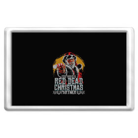 Магнит 45*70 с принтом Red Dead Christmas в Санкт-Петербурге, Пластик | Размер: 78*52 мм; Размер печати: 70*45 | christmas | dead | gamer | john | marston | new | rdr | red | redemption | rockstar | shooter | western | xmas | year | вестерн | джон | марстон | рождество | шутер