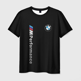 Мужская футболка 3D с принтом BMW PERFORMANCE | БМВ в Санкт-Петербурге, 100% полиэфир | прямой крой, круглый вырез горловины, длина до линии бедер | auto | bmw | bmw performance | motorsport | sport | авто | автомобиль | автомобильные | бмв | бренд | марка | машины | моторспорт | спорт