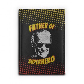 Обложка для автодокументов с принтом Stan Lee: Father of Superhero в Санкт-Петербурге, натуральная кожа |  размер 19,9*13 см; внутри 4 больших “конверта” для документов и один маленький отдел — туда идеально встанут права | Тематика изображения на принте: avengers | father | hero | hulk | iron | lee | man | stan | stan lee | stanlee | superhero | thor | анти | герой | железный | комиксы | лии | мстители | отец | стен | стенли | стэн ли | супер | супергероев | тор | халк | человек