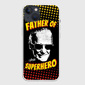 Чехол для iPhone 13 с принтом Stan Lee: Father of Superhero в Санкт-Петербурге,  |  | avengers | father | hero | hulk | iron | lee | man | stan | stan lee | stanlee | superhero | thor | анти | герой | железный | комиксы | лии | мстители | отец | стен | стенли | стэн ли | супер | супергероев | тор | халк | человек