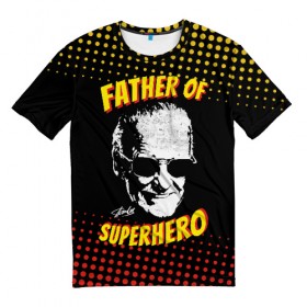Мужская футболка 3D с принтом Stan Lee: Father of Superhero в Санкт-Петербурге, 100% полиэфир | прямой крой, круглый вырез горловины, длина до линии бедер | Тематика изображения на принте: avengers | father | hero | hulk | iron | lee | man | stan | stan lee | stanlee | superhero | thor | анти | герой | железный | комиксы | лии | мстители | отец | стен | стенли | стэн ли | супер | супергероев | тор | халк | человек