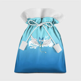Подарочный 3D мешок с принтом Happy Aye! (Fairy Tail) в Санкт-Петербурге, 100% полиэстер | Размер: 29*39 см | Тематика изображения на принте: anime | blue | cat | fairy tail | happy | аниме | кот | кошка | синий | хвост феи | хэппи