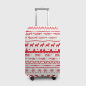 Чехол для чемодана 3D с принтом Новогодний Horizon Zero Dawn в Санкт-Петербурге, 86% полиэфир, 14% спандекс | двустороннее нанесение принта, прорези для ручек и колес | 2019 | action | rpg | год | игра | новый | олени | рождество | снежинки | узор | элой | эшли бёрч