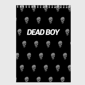 Скетчбук с принтом Bones Deadboy в Санкт-Петербурге, 100% бумага
 | 48 листов, плотность листов — 100 г/м2, плотность картонной обложки — 250 г/м2. Листы скреплены сверху удобной пружинной спиралью | bones | boy | dead | deadboy | elmo | hdmi | hip | hop | kennedy | metal | rap | rapper | scream | sesh | seshollowaterboyz | skull | team | кеннеди | кости | костя | метал | рэп | рэпер | сеш | скрим | сэш | хип | хоп | череп | элмо