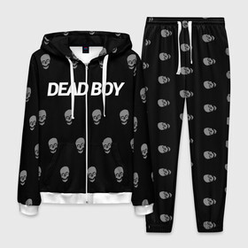 Мужской костюм 3D с принтом Bones Deadboy в Санкт-Петербурге, 100% полиэстер | Манжеты и пояс оформлены тканевой резинкой, двухслойный капюшон со шнурком для регулировки, карманы спереди | Тематика изображения на принте: bones | boy | dead | deadboy | elmo | hdmi | hip | hop | kennedy | metal | rap | rapper | scream | sesh | seshollowaterboyz | skull | team | кеннеди | кости | костя | метал | рэп | рэпер | сеш | скрим | сэш | хип | хоп | череп | элмо
