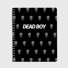 Тетрадь с принтом Bones Deadboy в Санкт-Петербурге, 100% бумага | 48 листов, плотность листов — 60 г/м2, плотность картонной обложки — 250 г/м2. Листы скреплены сбоку удобной пружинной спиралью. Уголки страниц и обложки скругленные. Цвет линий — светло-серый
 | bones | boy | dead | deadboy | elmo | hdmi | hip | hop | kennedy | metal | rap | rapper | scream | sesh | seshollowaterboyz | skull | team | кеннеди | кости | костя | метал | рэп | рэпер | сеш | скрим | сэш | хип | хоп | череп | элмо