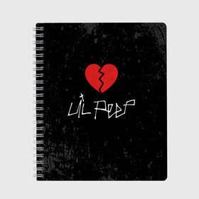 Тетрадь с принтом Lil Peep Broken Heart в Санкт-Петербурге, 100% бумага | 48 листов, плотность листов — 60 г/м2, плотность картонной обложки — 250 г/м2. Листы скреплены сбоку удобной пружинной спиралью. Уголки страниц и обложки скругленные. Цвет линий — светло-серый
 | broken | dead | heart | lil | lil peep | lilpeep | music | peep | pump | rap | rapper | red | rip | густав | красное | лил | лил пип | лилпип | мертв | память | пип | разбитое | рип | рэп | рэпер | сердечко | сердце | умер | эмо