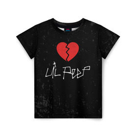 Детская футболка 3D с принтом Lil Peep Broken Heart в Санкт-Петербурге, 100% гипоаллергенный полиэфир | прямой крой, круглый вырез горловины, длина до линии бедер, чуть спущенное плечо, ткань немного тянется | Тематика изображения на принте: broken | dead | heart | lil | lil peep | lilpeep | music | peep | pump | rap | rapper | red | rip | густав | красное | лил | лил пип | лилпип | мертв | память | пип | разбитое | рип | рэп | рэпер | сердечко | сердце | умер | эмо