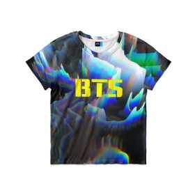 Детская футболка 3D с принтом BTS в Санкт-Петербурге, 100% гипоаллергенный полиэфир | прямой крой, круглый вырез горловины, длина до линии бедер, чуть спущенное плечо, ткань немного тянется | bangtan boys | music | бангтан бойс | бтс | корея | музыка | парни | поп музыка