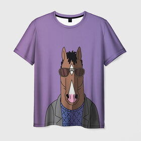 Мужская футболка 3D с принтом БоДжек в Санкт-Петербурге, 100% полиэфир | прямой крой, круглый вырез горловины, длина до линии бедер | Тематика изображения на принте: bojack | horseman | боджек | конь | очки