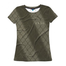 Женская футболка 3D с принтом CS:GO - Safari Mesh в Санкт-Петербурге, 100% полиэфир ( синтетическое хлопкоподобное полотно) | прямой крой, круглый вырез горловины, длина до линии бедер | 