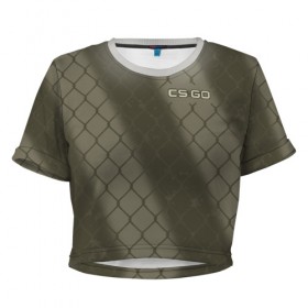 Женская футболка 3D укороченная с принтом CS:GO - Safari Mesh в Санкт-Петербурге, 100% полиэстер | круглая горловина, длина футболки до линии талии, рукава с отворотами | 