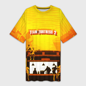 Платье-футболка 3D с принтом Team Fortress 2 в Санкт-Петербурге,  |  | characters | demoman | engineer | heavy | medic | pyro | s | sniper | soldier | spy | team fortress 2 | медик | персонажи | поджигатель | подрывник | пулеметчик | разведчик | снайпер | солдат | шпион