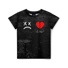 Детская футболка 3D с принтом Lil Peep RIP в Санкт-Петербурге, 100% гипоаллергенный полиэфир | прямой крой, круглый вырез горловины, длина до линии бедер, чуть спущенное плечо, ткань немного тянется | broken | dead | heart | lil | lil peep | lilpeep | music | peep | pump | rap | rapper | red | rip | густав | красное | лил | лил пип | лилпип | мертв | память | пип | разбитое | рип | рэп | рэпер | сердечко | сердце | умер | эмо