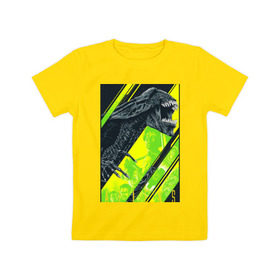 Детская футболка хлопок с принтом Чужой alien в Санкт-Петербурге, 100% хлопок | круглый вырез горловины, полуприлегающий силуэт, длина до линии бедер | alien | horror | инопланитянин | космос | нло | ужасы | хищник | чужие | чужой