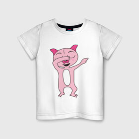Детская футболка хлопок с принтом DAB Pig в Санкт-Петербурге, 100% хлопок | круглый вырез горловины, полуприлегающий силуэт, длина до линии бедер | 