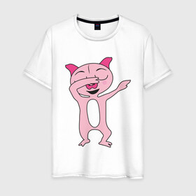 Мужская футболка хлопок с принтом DAB Pig в Санкт-Петербурге, 100% хлопок | прямой крой, круглый вырез горловины, длина до линии бедер, слегка спущенное плечо. | Тематика изображения на принте: 