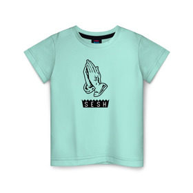 Детская футболка хлопок с принтом BONES SESH в Санкт-Петербурге, 100% хлопок | круглый вырез горловины, полуприлегающий силуэт, длина до линии бедер | bones | cloudrap | dead | deadboy | logo | music | rap | sesh | боунс | клаудреп | кости | лого | музыка | реп