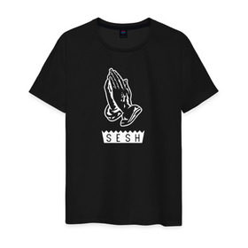 Мужская футболка хлопок с принтом BONES SESH в Санкт-Петербурге, 100% хлопок | прямой крой, круглый вырез горловины, длина до линии бедер, слегка спущенное плечо. | bones | cloudrap | dead | deadboy | logo | music | rap | sesh | боунс | клаудреп | кости | лого | музыка | реп