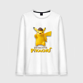 Мужской лонгслив хлопок с принтом Detetive Pikachu в Санкт-Петербурге, 100% хлопок |  | detective | picachu | pokemon | детектив | пикачу | покемон