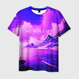 Мужская футболка 3D с принтом No Mans Sky в Санкт-Петербурге, 100% полиэфир | прямой крой, круглый вырез горловины, длина до линии бедер | 