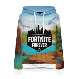 Женская толстовка 3D с принтом Fortnite Forever в Санкт-Петербурге, 100% полиэстер  | двухслойный капюшон со шнурком для регулировки, мягкие манжеты на рукавах и по низу толстовки, спереди карман-кенгуру с мягким внутренним слоем. | battle royale | fortnite | fortnite battle royale | futuresynth | game | outrun | retrowave | synth | synthwave | игры | ретровейв | синтвейв | фортнайт