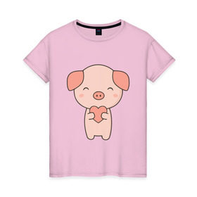 Женская футболка хлопок Милая свинка купить в Санкт-Петербурге