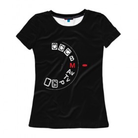 Женская футболка 3D с принтом manual в Санкт-Петербурге, 100% полиэфир ( синтетическое хлопкоподобное полотно) | прямой крой, круглый вырез горловины, длина до линии бедер | фото | фотограф | фотография