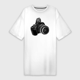 Платье-футболка хлопок с принтом зеркалка в Санкт-Петербурге,  |  | Тематика изображения на принте: фото | фотограф | фотография