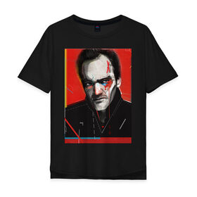 Мужская футболка хлопок Oversize с принтом Tarantino в Санкт-Петербурге, 100% хлопок | свободный крой, круглый ворот, “спинка” длиннее передней части | 