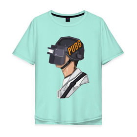 Мужская футболка хлопок Oversize с принтом PUBG minimal в Санкт-Петербурге, 100% хлопок | свободный крой, круглый ворот, “спинка” длиннее передней части | fortnite | gaming | minimal | pubg | pubgfunny | pubgmeme | pubgmemes | pubgmobile | pubgxbox | минимализм | пубг