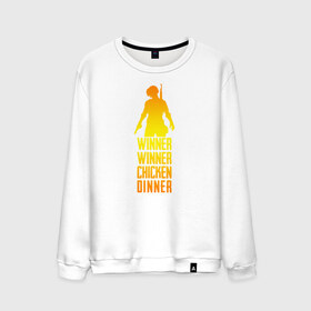 Мужской свитшот хлопок с принтом WINNER WINNER chicken dinner в Санкт-Петербурге, 100% хлопок |  | Тематика изображения на принте: 