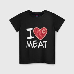 Детская футболка хлопок с принтом Я люблю мясо в Санкт-Петербурге, 100% хлопок | круглый вырез горловины, полуприлегающий силуэт, длина до линии бедер | cook | heart | love | meat | бекон | блюдо | еда | кок | кухня | люблю | мясо | пища | повар | ресторан | свинина | свинья | сердце | шашлык
