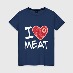 Женская футболка хлопок с принтом Я люблю мясо в Санкт-Петербурге, 100% хлопок | прямой крой, круглый вырез горловины, длина до линии бедер, слегка спущенное плечо | cook | heart | love | meat | бекон | блюдо | еда | кок | кухня | люблю | мясо | пища | повар | ресторан | свинина | свинья | сердце | шашлык