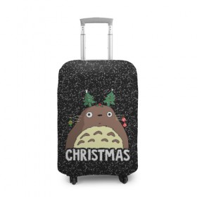 Чехол для чемодана 3D с принтом Totoro Christmas в Санкт-Петербурге, 86% полиэфир, 14% спандекс | двустороннее нанесение принта, прорези для ручек и колес | anime | christmas | moon | myneighbortotoro | night | totoro | xmas | аниме | канта | кодомо | котобус | кусакабэ | мэй | рождество | сусуватари | тацуо | тоторо | хаяомиядзаки | ясуко