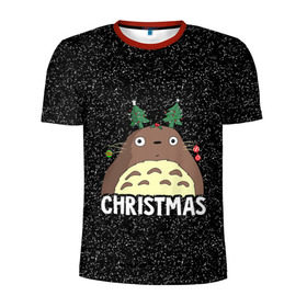 Мужская футболка 3D спортивная с принтом Totoro Christmas в Санкт-Петербурге, 100% полиэстер с улучшенными характеристиками | приталенный силуэт, круглая горловина, широкие плечи, сужается к линии бедра | anime | christmas | moon | myneighbortotoro | night | totoro | xmas | аниме | канта | кодомо | котобус | кусакабэ | мэй | рождество | сусуватари | тацуо | тоторо | хаяомиядзаки | ясуко