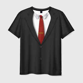 Мужская футболка 3D с принтом Костюм 47 в Санкт-Петербурге, 100% полиэфир | прямой крой, круглый вырез горловины, длина до линии бедер | agent47 | game | killer | агент47 | бесшумный