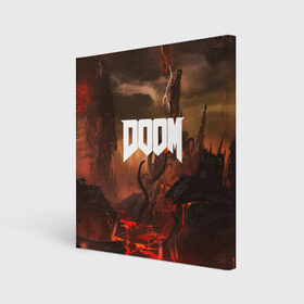 Холст квадратный с принтом DOOM в Санкт-Петербурге, 100% ПВХ |  | demon | devil | doom | doom vfr | evil | game | mars | red | демон | дум | игры | космос | красная планета | марс | пришельцы