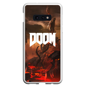 Чехол для Samsung S10E с принтом DOOM в Санкт-Петербурге, Силикон | Область печати: задняя сторона чехла, без боковых панелей | demon | devil | doom | doom vfr | evil | game | mars | red | демон | дум | игры | космос | красная планета | марс | пришельцы