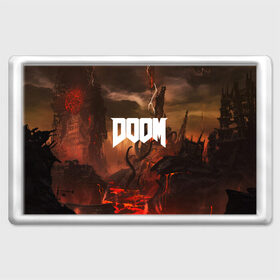 Магнит 45*70 с принтом DOOM в Санкт-Петербурге, Пластик | Размер: 78*52 мм; Размер печати: 70*45 | Тематика изображения на принте: demon | devil | doom | doom vfr | evil | game | mars | red | демон | дум | игры | космос | красная планета | марс | пришельцы